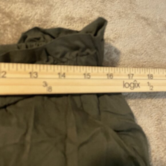 H&M Pants Womens 12 High Waist Stretch Utility Trouser Olive Green Pull On - Picture 7 of 9